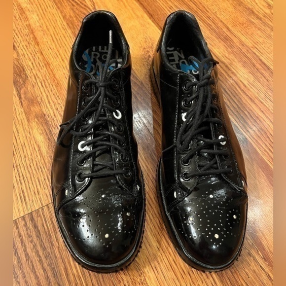 Paul Smith Designer Dress Sneakers Leather Black Mens Size 8 - Picture 1 of 16
